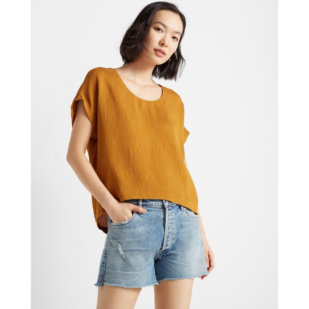 Club Monaco Textured Scoop Neck Top -  XS